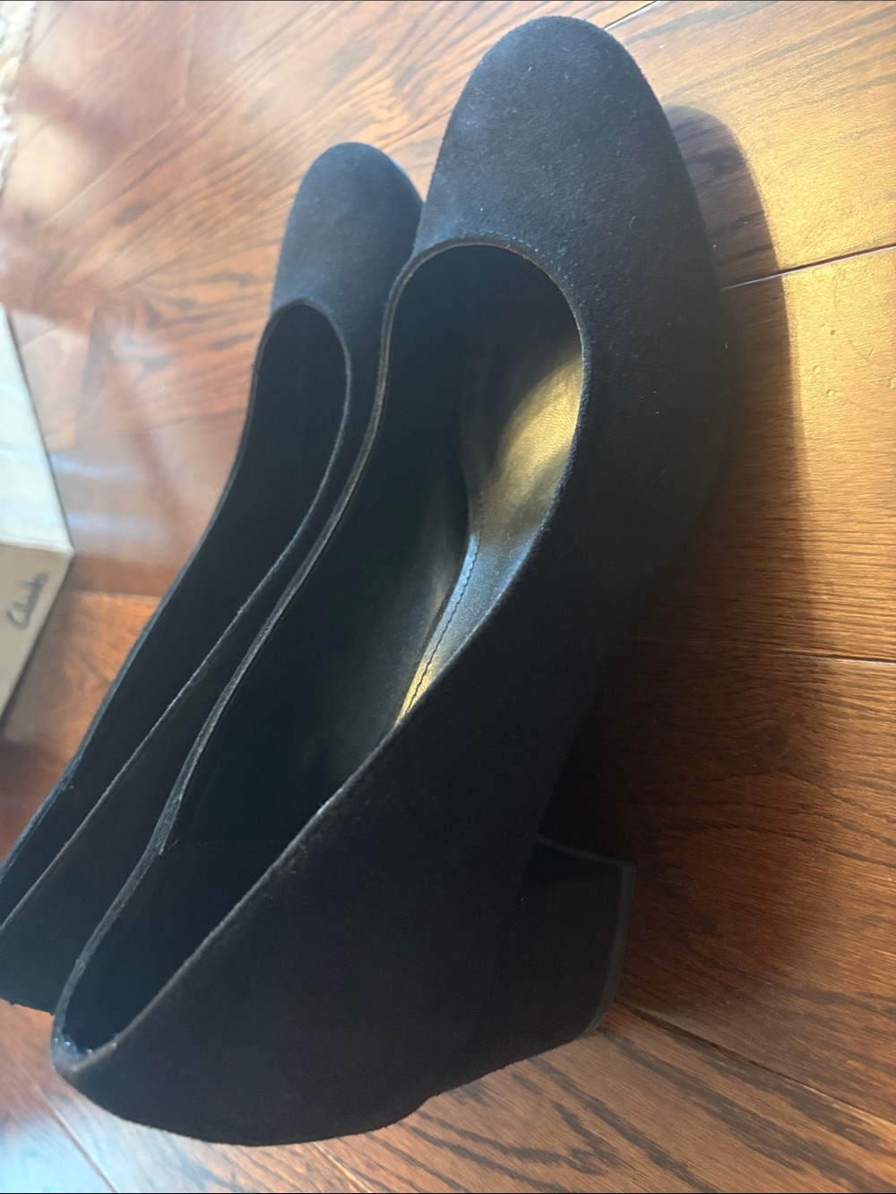 Women’s Black Suede Block Heel Pumps